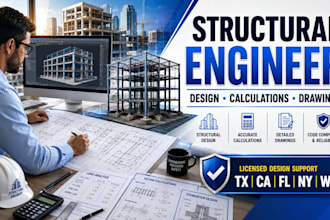 do structural engineer design, calculation and structural drawing tx ca fl ny wa