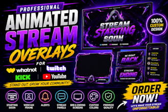 l create animated livestream overlays for whatnot and twitch