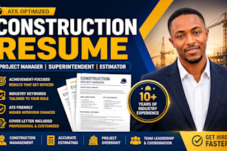 write ats construction, project manager, architechture, superintendent resume