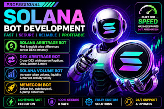 develop solana arbitrage bot, dex arbitrage bot, solana volume bot, memecoin bot