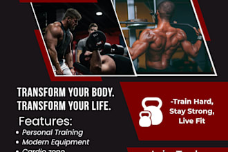 design professional gym fitness workout posters