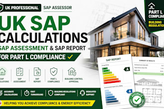 provide UK sap calculations, sap assessment and sap report for part l compliance
