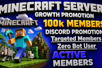promote minecraft server promotion, dayz, rust, fivem, gaming server, discord ad