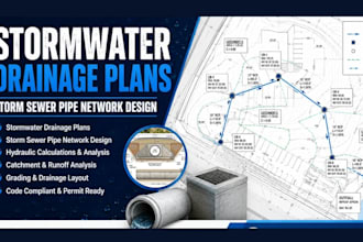 design stormwater drainage plans storm sewer pipe network design
