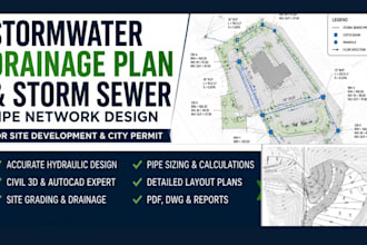 design stormwater drainage plan storm sewer pipe network for site development