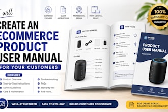 create an ecommerce product user manual for your customers