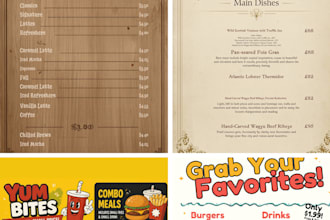 design a professional menu