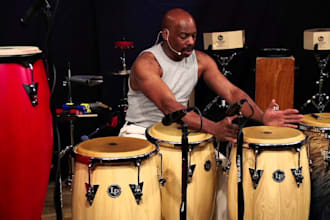 record live latin percussion, congas, bongos, timbales and cajon