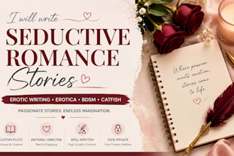 write seductive erotic story, romance story, erotic writing erotica bdsm catfish
