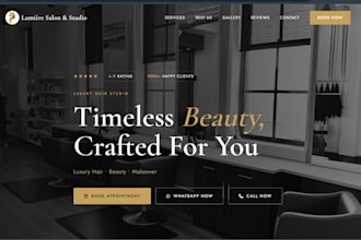 design a modern booking website for your salon or business