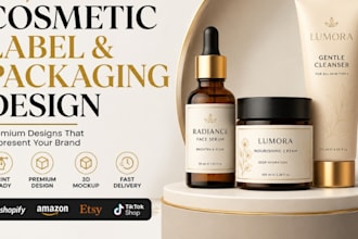 design cosmetic label, skincare packaging, beauty product label design