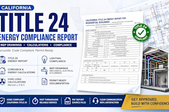 do california title 24 energy compliance report, mep and building calculation