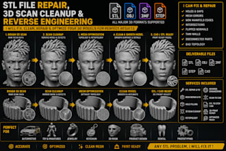 repair and modify stl files, clean 3d scans and prepare models for 3d printing