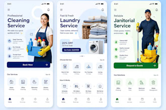 cleaning service website design, laundry, janitorial business portfolio website