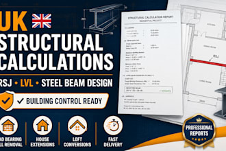 provide UK rsj and lvl beam structural calculations for building control