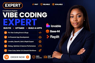 fix vibe code errors, base44, bugs and cleanup your lovable, replit, bolt apps