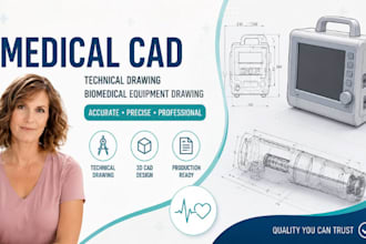 medical device technical drawing,biomedical equipment drawing,medical cad desig