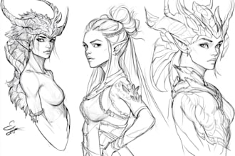sketch any person, character or animal