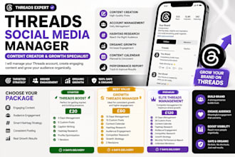 be your threads social media manager and content creator for organic grow