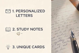 do beautiful handwriting, assignment and PDF to word typing