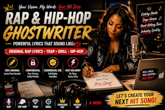 write powerful rap lyrics and hip hop ghostwrite your song