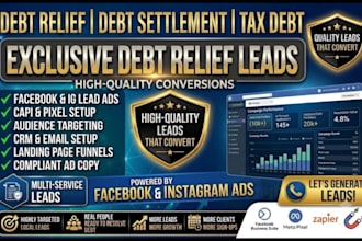 generate exclusive debt settlement leads debt relief leads debt relief ads setup