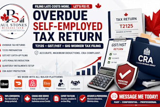 file your overdue self employed gig worker canada income tax return, t2125, gst
