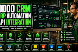 develop odoo CRM erp pos mvp customization API integration automation inventory