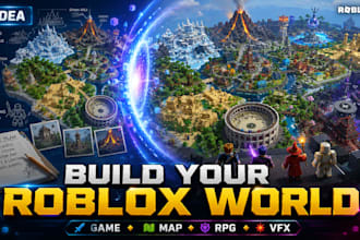 develop roblox game, roblox building, roblox map, roblox world, roblox rpg, vfx