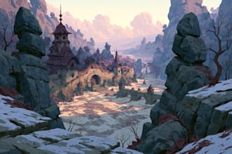 landscape art fantasy illustration background