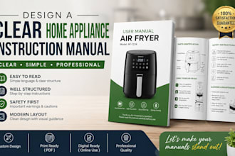 design a clear home appliance instruction manual