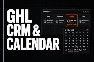 setup gohighlevel CRM, calendar, forms, pipelines and automation