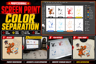 create halftone color separation for screen printing