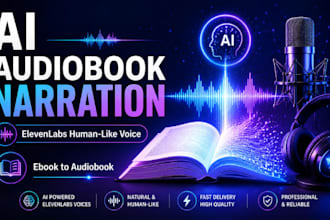 create a realistic elevenlab ai audiobook narration for audible, acx and spotify