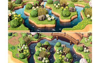 draw and create animal crossing island map for you