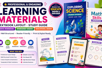 design learning materials textbook layout study guide canva workbook worksheet