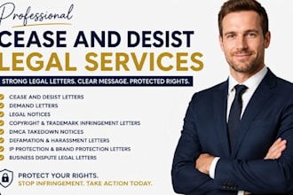 draft cease and desist demand letter trademark copyright legal notice