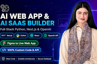 build full stack ai web application, custom ai saas, or web app
