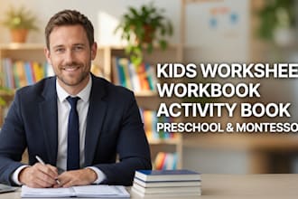 design kids worksheet, workbook, activity book for preschool and montessori