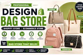 design handbag, tote bag, schoolbag and fashion bag shopify store