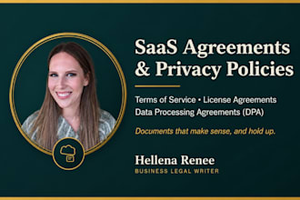 draft saas agreement, privacy policy, terms of service, license, dpa