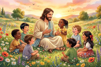 illustrate christian bible, children story book, bible themed illustration