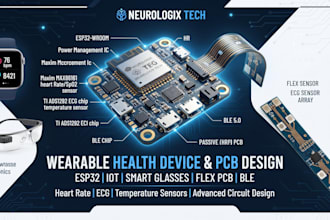 design wearable health device pcb smart glasses esp32 sensor and fitness tracker