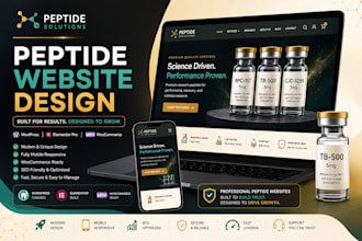 design a premium peptide website with woocommerce wordpress and elementor pro