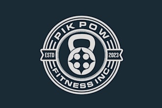 design monogram physical gym theme logo