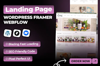 design a high converting landing page in wordpress, framer