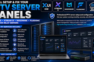setup and fix your server panels xui one, xtream UI, magoware, flussonic