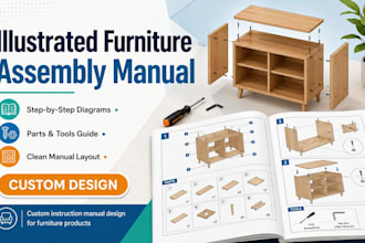 design an illustrated furniture assembly instruction manual