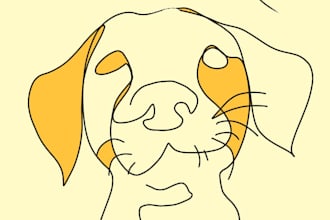 custom pet wallpaper minimalist line art