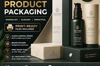 design moden product packaging with print ready files